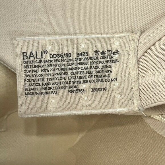 Bali DD36/80 Beige Full-Coverage Underwire Bra With Lace Detail - Picture 4 of 5